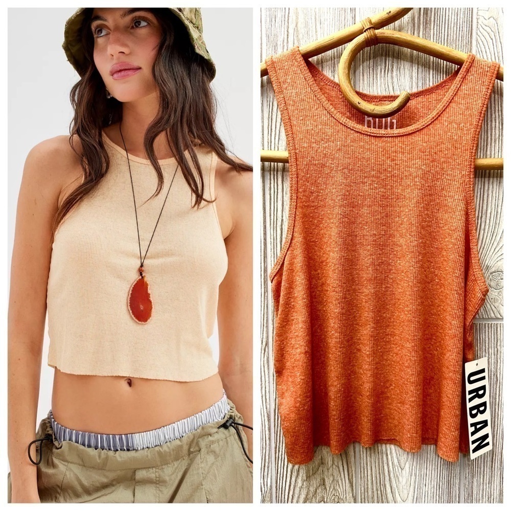 NEW! URBAN OUTFITTERS Godfather Cropped BDG Tank In Rust Orange UO NWT